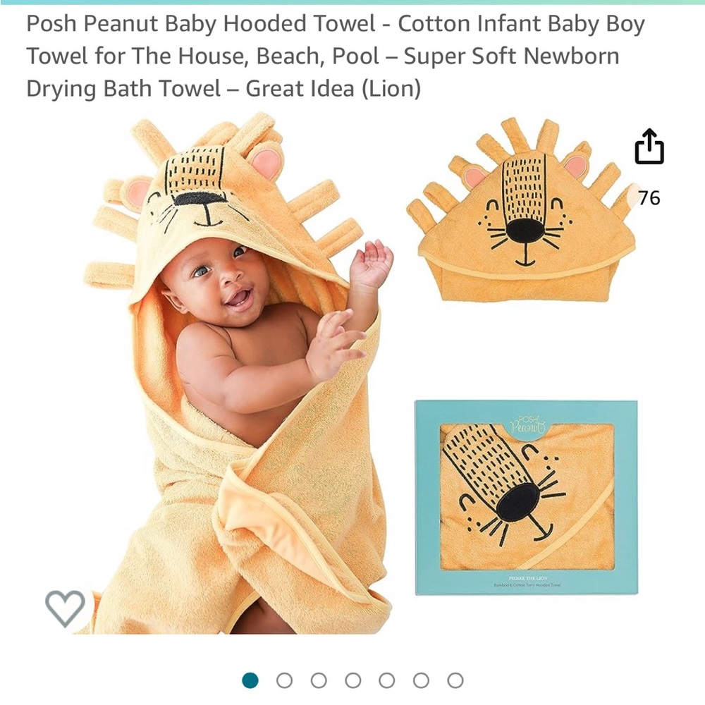 New in box Pierre the lion hooded towel